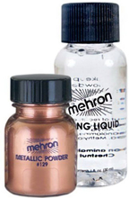 Metallic Powder with Mixing Liquid - 30ml/5gr Mehron Copper Metallic Pulver och Blandningsvätska