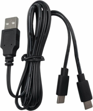 Laddkabel från USB-A till 2 st USB-C kontakter