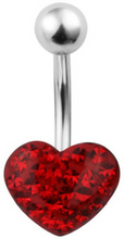 Heart of Diamonds Navelpiercing - Stål/Röd