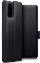 Qubits - lederen slim folio wallet hoes - Samsung Galaxy S20 Plus - Zwart