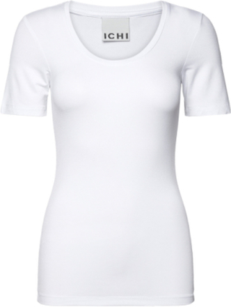 Ihzola Plain Ss T-shirts & Tops Short-sleeved Hvit ICHI*Betinget Tilbud