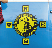 Stickers reizen fietser met richtingen