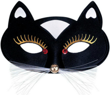 Flirty Cat Mask - Dekorerad Svart Mask