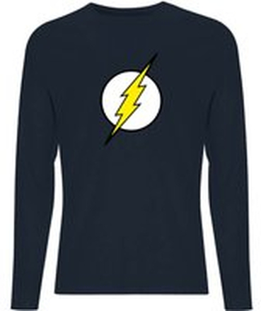 Justice League Flash Logo Men's Long Sleeve T-Shirt - Navy - L - Navy