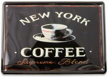 New York Coffee - 10x14,5 cm Metallskylt