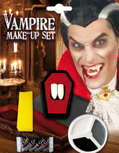 Vampyr - Komplett Sminkset med Färger, Svamp och Tänder!