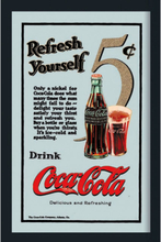 Innramad Spegel med Motiv - Coca-Cola Refresh Yourself - 22 x 32 cm