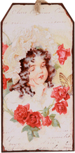 Rose Pike - Till/Från Vintageinspirerat Metallkort 13x6 cm