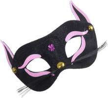 Svart Katt - Ögonmask Med Rosa Glitter