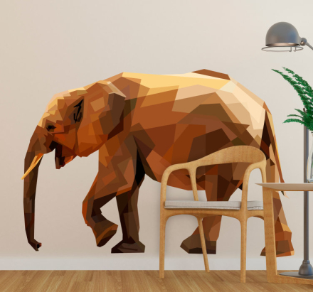 Wilde dieren stickers geometrische olifant