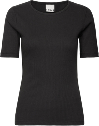 Ihpalmer Rib Ss Tops T-shirts & Tops Short-sleeved Black ICHI