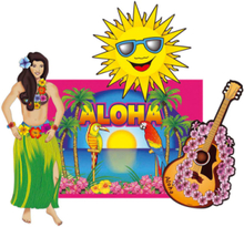 Hawaii-dekorationer 50 cm - 4 Delar