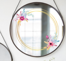 Spiegel sticker bloemenpatroon