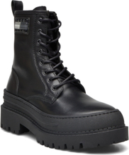 Tjw Foxing Lace Up Leather Boot Shoes Boots Ankle Boots Laced Boots Black Tommy Hilfiger