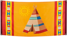 90x150 cm Flagga med Bild av Indiantält - Indian Tribe