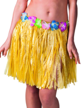Gul Hawaii-Kjol med Blomsterkant 45 cm