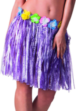 Lila Hawaii-Kjol med Blomsterkant 45 cm