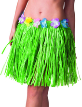 Grön Hawaii-Kjol med Blomsterkant 45 cm