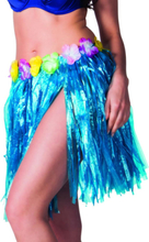 Blå Hawaii-Kjol med Blomsterkant 45 cm
