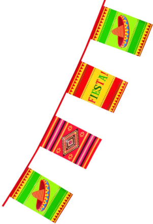 10 Meter Banner med Flaggor - Taco Fiesta