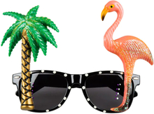 Toppers - Carnaval/verkleed party bril Palmtree/flamingo - Tropisch/beach/hawaii thema - plastic - volwassenen