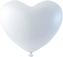 100 stk Hjärtformade Vita Ballonger 25 cm