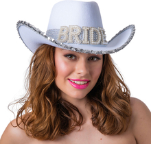 Cowboyhatt Bride Vit med Strass - One size