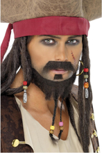 3 Deler Jack Sparrow Pirat Skägg