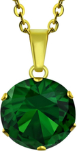 Guldfärgat Smycke med Grön Rund Sten