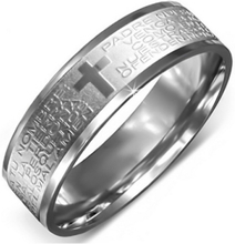 Lords Prayer in Spanish - Silverfärgad Ring i Kirurgisk Stål