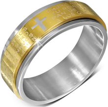 Spinning Spanish Prayer - Silver- och Guldfärgad Ring i Kirurgisk Stål