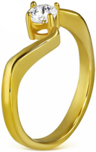 Perfect Moment - Gullfarget Ring i Kirurgisk Stål med CZ Sten