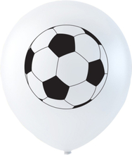 6 stk 26 cm - Hvite Ballonger med Fotballer