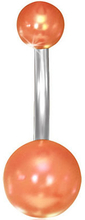 Läcker Navelpiercing med Pärlkulor i Orange Akryl