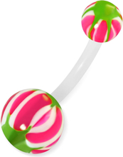 Candy Monster - Rosa, Vit och Grön Navelpiercing av Bioplast