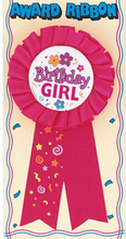 Birthday Girl - Rosa Premie-Rosett 14x7,5 cm