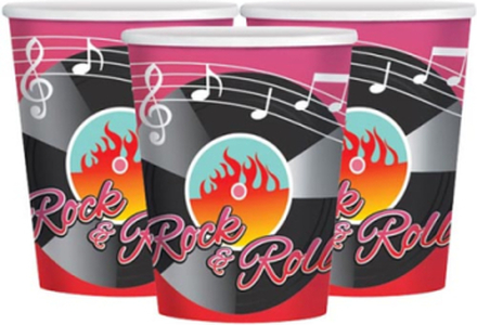 8 st Pappmuggar 266 ml - 50's Rock and Roll