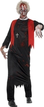 Blodig Zombie Präst Herrkostym