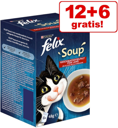 12 + 6 gratis! Felix Soup 18 x 48 g - Geschmacksvielfalt vom Land