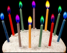 12 stk Tårtljus i Regnbågsfärger