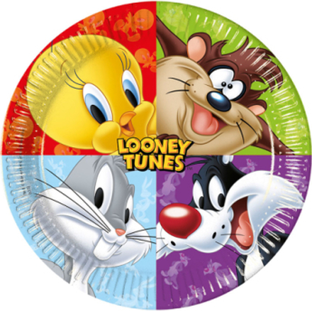 8 stk Papptallrikar 23 cm - Looney Tunes