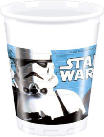 8 stk Star Wars VII Stormtrooper Plastmuggar 200 ml - Star Wars