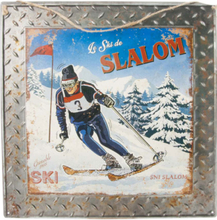 Le Ski de Slalom - 40x40 cm Metallskylt