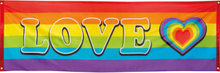 Love - Stort Regnbuefarget Banner 220x74 cm
