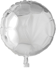 Rund Silverfärgad Folieballong 46 cm