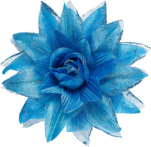 Hårklype med Elegant Blå Blomst og Glitter