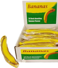 24 stk Banana Rock Lollies - 2,5 kg Bananformade Godisstänger
