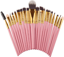 (Eyebrush Pro Pink) 20 st. professionella Make-up / sminkborstar för ögonen