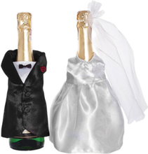 Dekorationsset till två Champagneflaskor För Bröllop