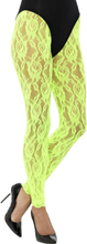 Neongröna Spets-Leggings